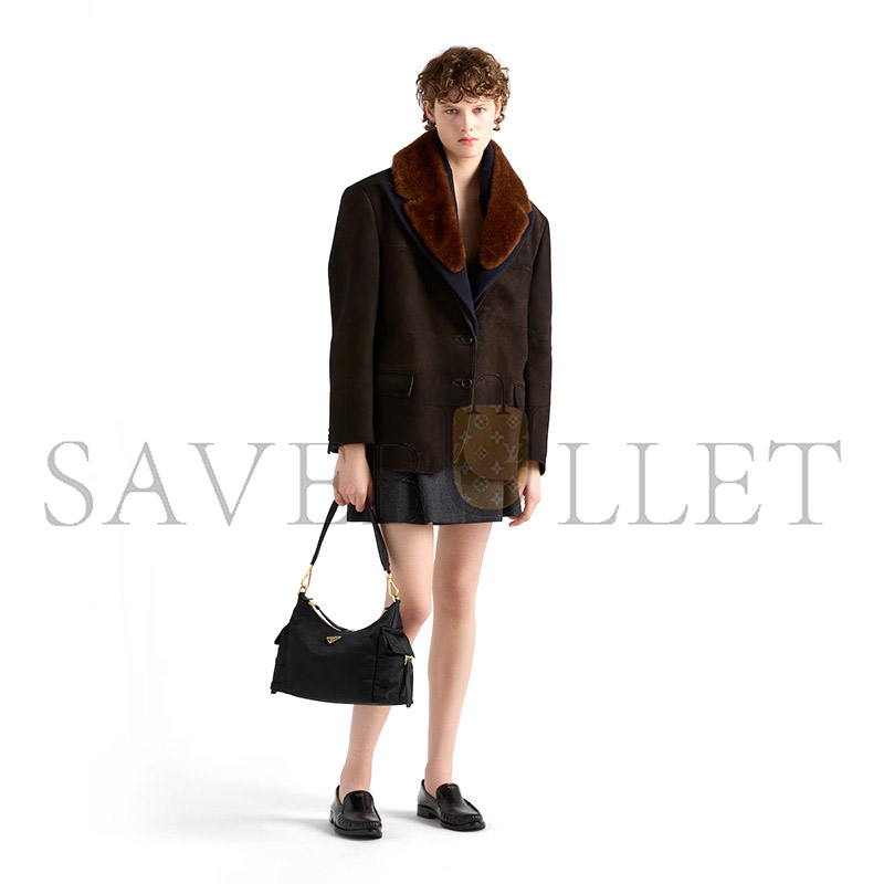 PRADA EXPLORE LARGE RE-NYLON AND LEATHER BAG 1BC264 (32*22*11.5cm)